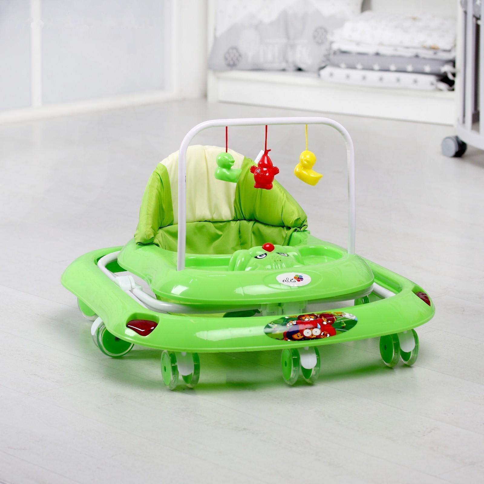 Ходунки «Маленький водитель С», 8 сил. колес, муз., зеленый