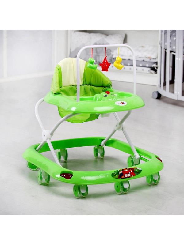 Ходунки «Маленький водитель С», 8 сил. колес, муз., зеленый