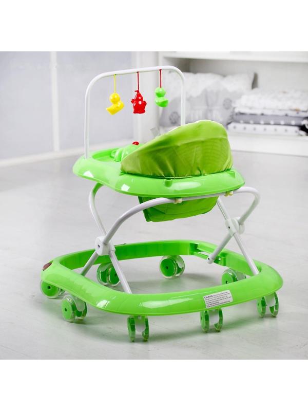 Ходунки «Маленький водитель С», 8 сил. колес, муз., зеленый