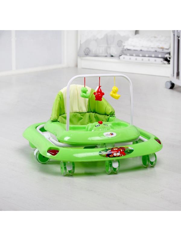 Ходунки «Маленький водитель С», 8 сил. колес, муз., зеленый