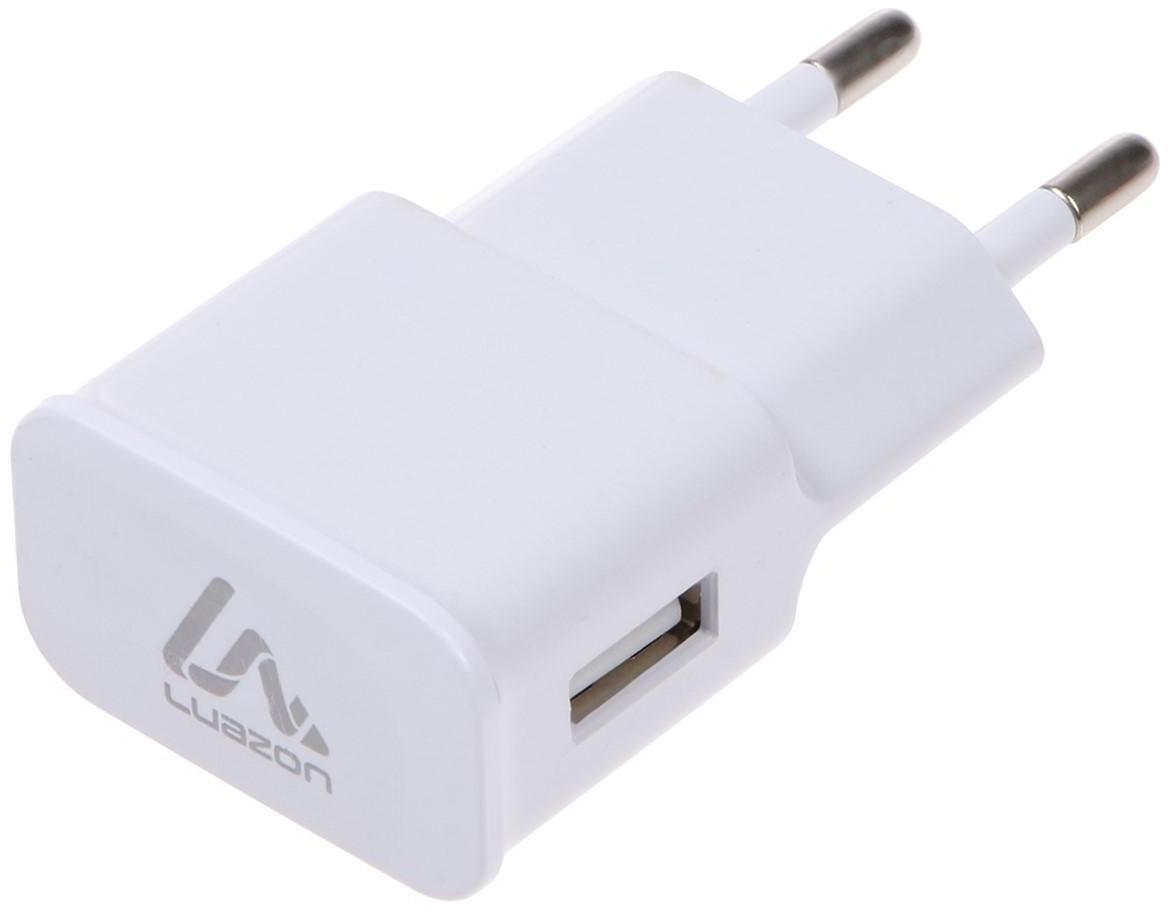 Сетевое зарядное устройство LuazON LN-100AC, 1 USB, 1 A, белое