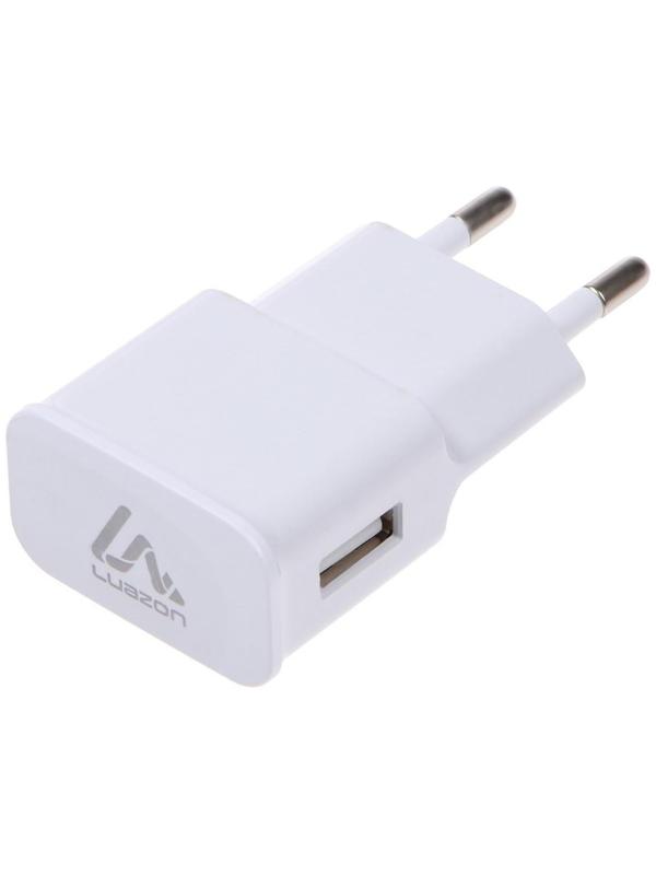 Сетевое зарядное устройство LuazON LN-100AC, 1 USB, 1 A, белое