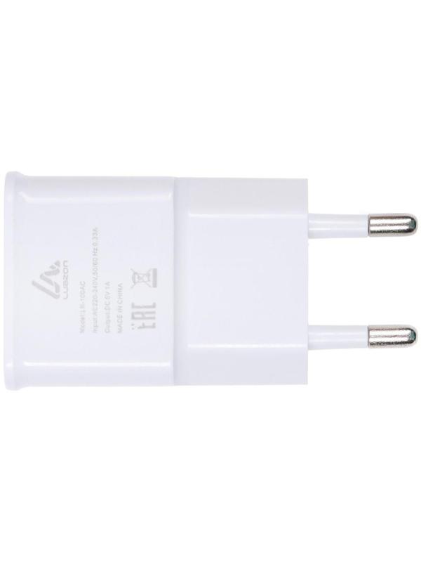 Сетевое зарядное устройство LuazON LN-100AC, 1 USB, 1 A, белое