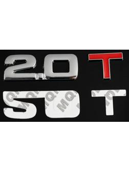 Знак на авто Т 2.0, металлический, самоклеящейся, хром