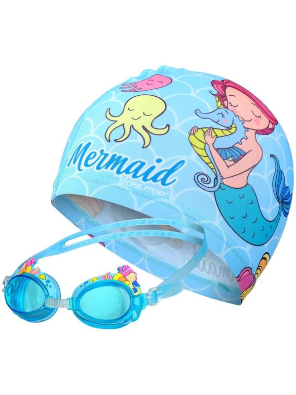 Набор детский «Русалка»: шапочка+очки для плавания, мешок