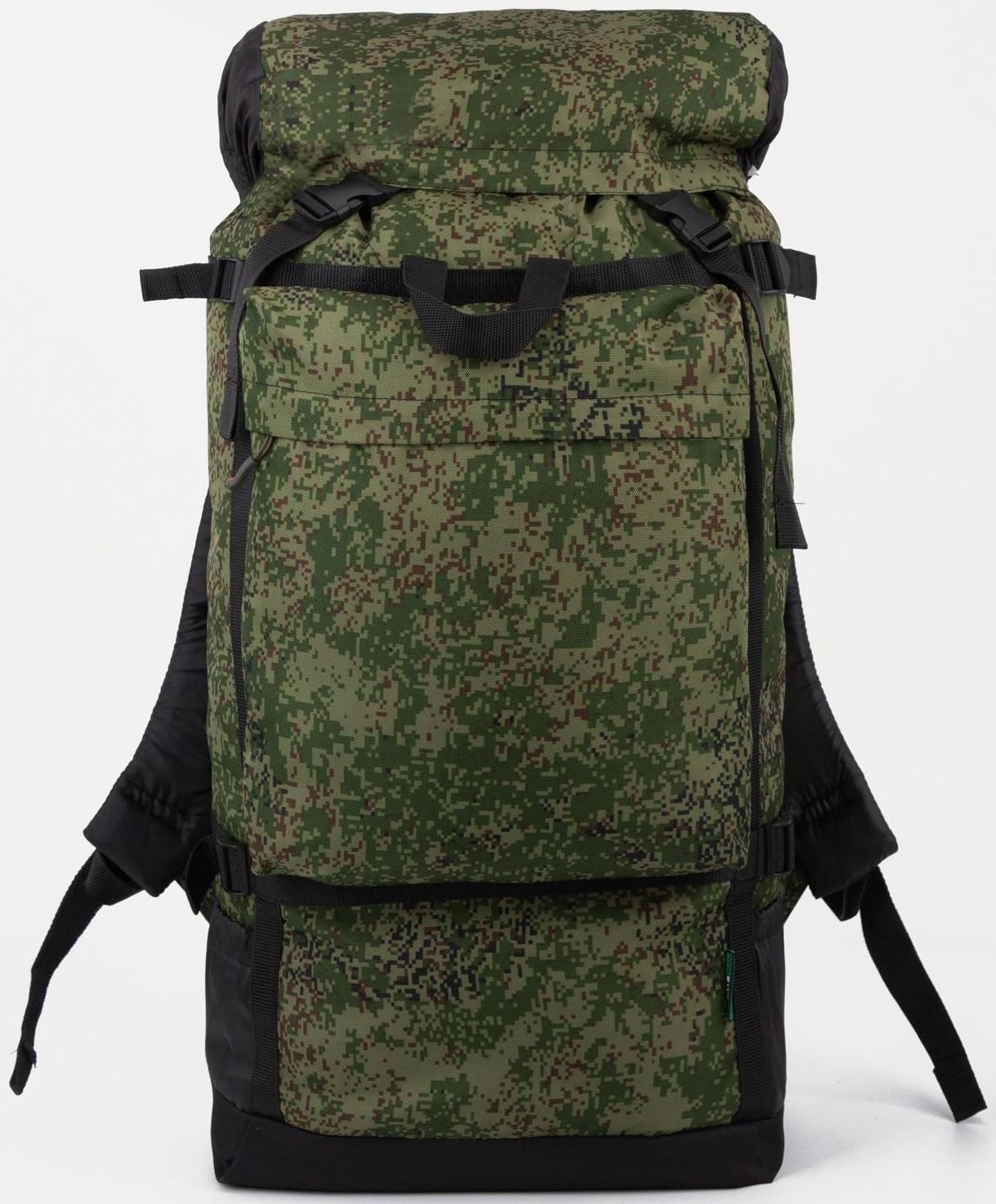 Рюкзак туристический, 40 л, отдел на шнурке, 3 наружных кармана, цвет зелёный