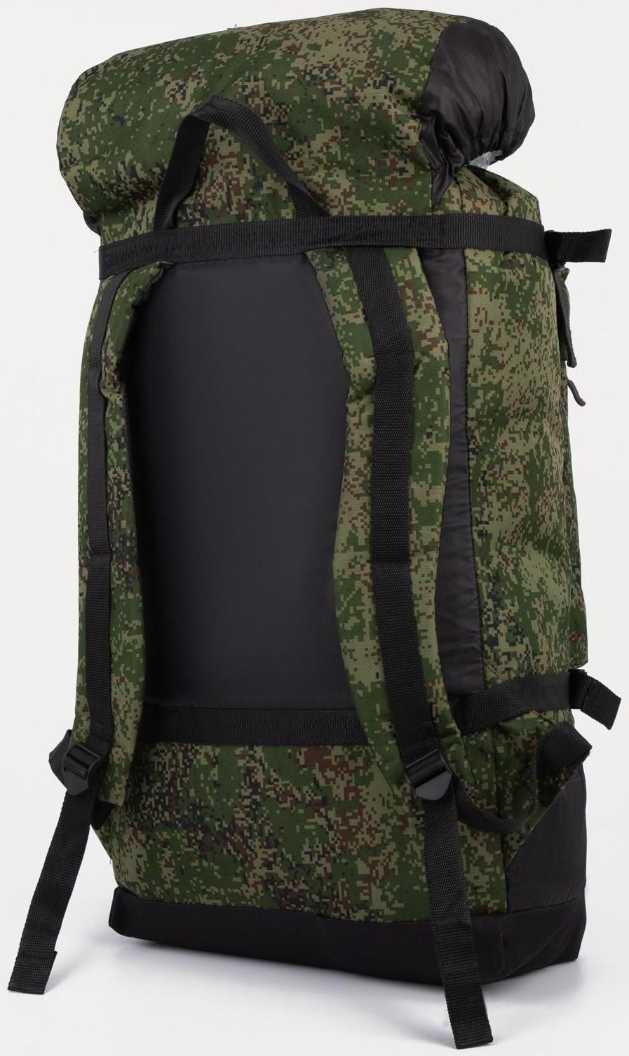 Рюкзак туристический, 40 л, отдел на шнурке, 3 наружных кармана, цвет зелёный