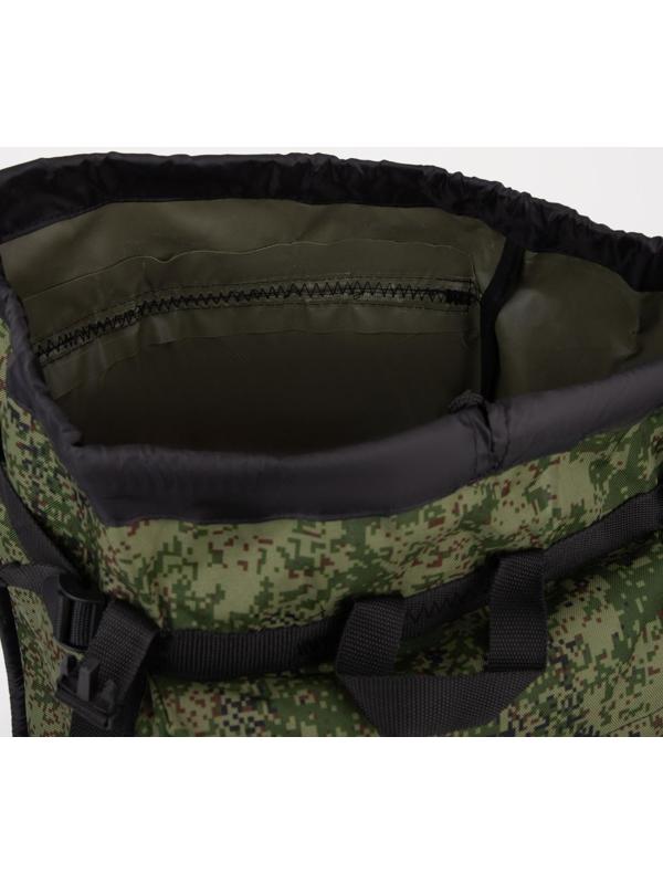 Рюкзак туристический, 40 л, отдел на шнурке, 3 наружных кармана, цвет зелёный