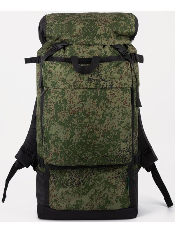 Рюкзак туристический, 40 л, отдел на шнурке, 3 наружных кармана, цвет зелёный