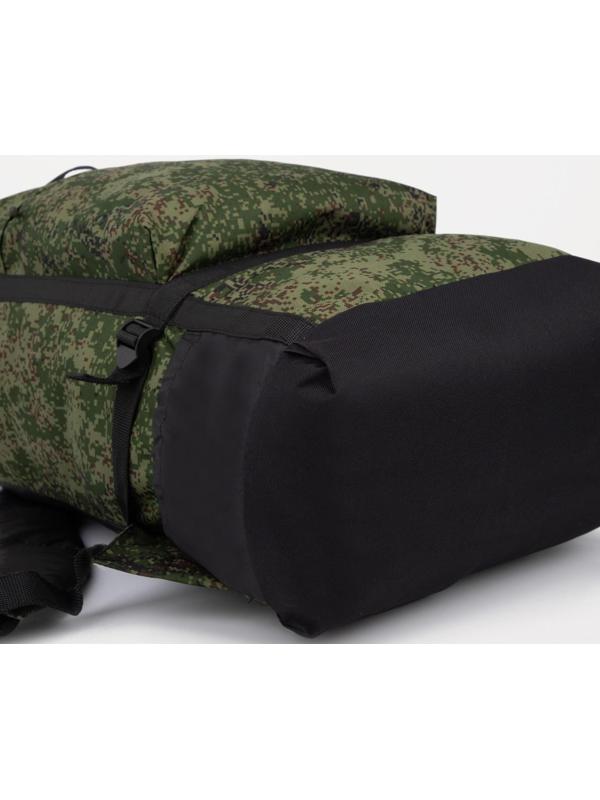 Рюкзак туристический, 40 л, отдел на шнурке, 3 наружных кармана, цвет зелёный