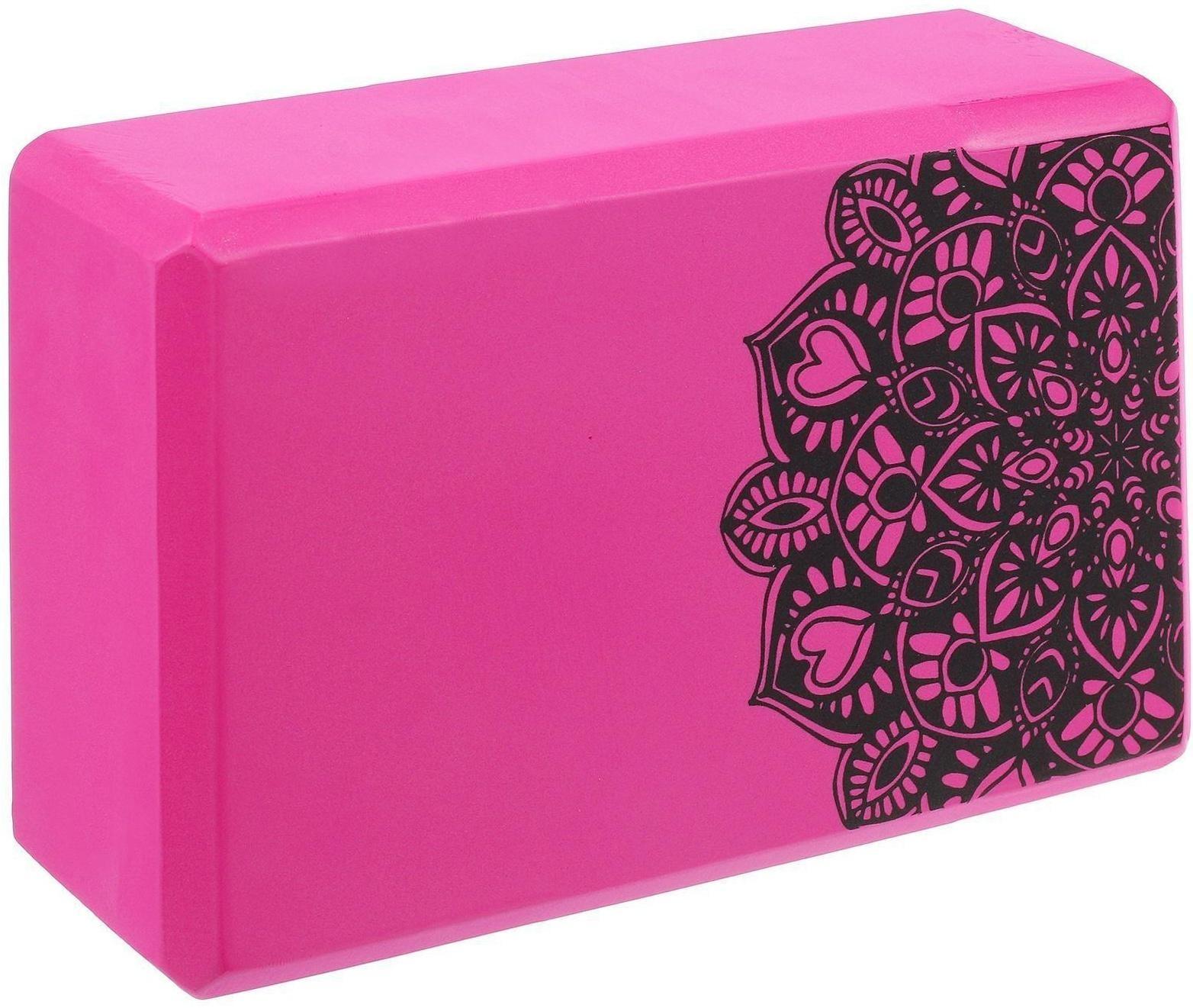 Блок для йоги 23 × 15 × 8 см, 120 г, цвет розовый