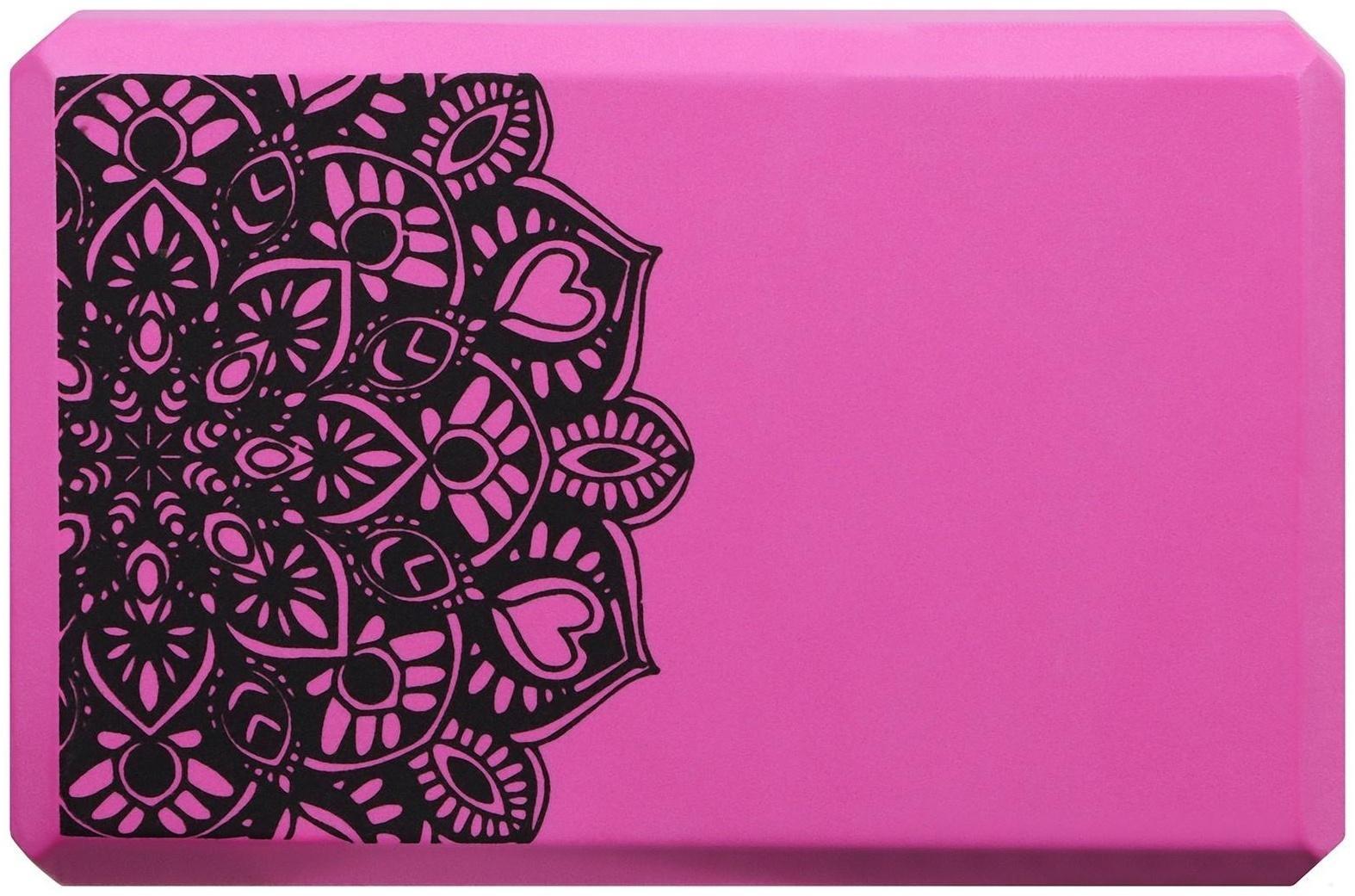 Блок для йоги 23 × 15 × 8 см, 120 г, цвет розовый