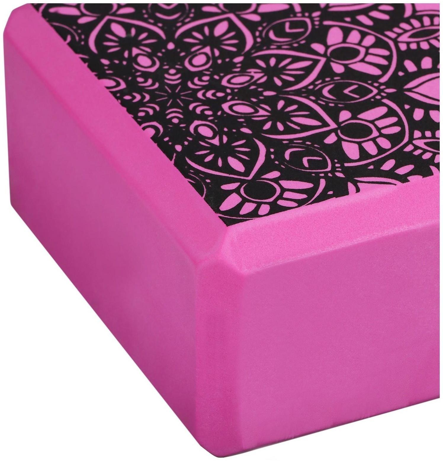 Блок для йоги 23 × 15 × 8 см, 120 г, цвет розовый
