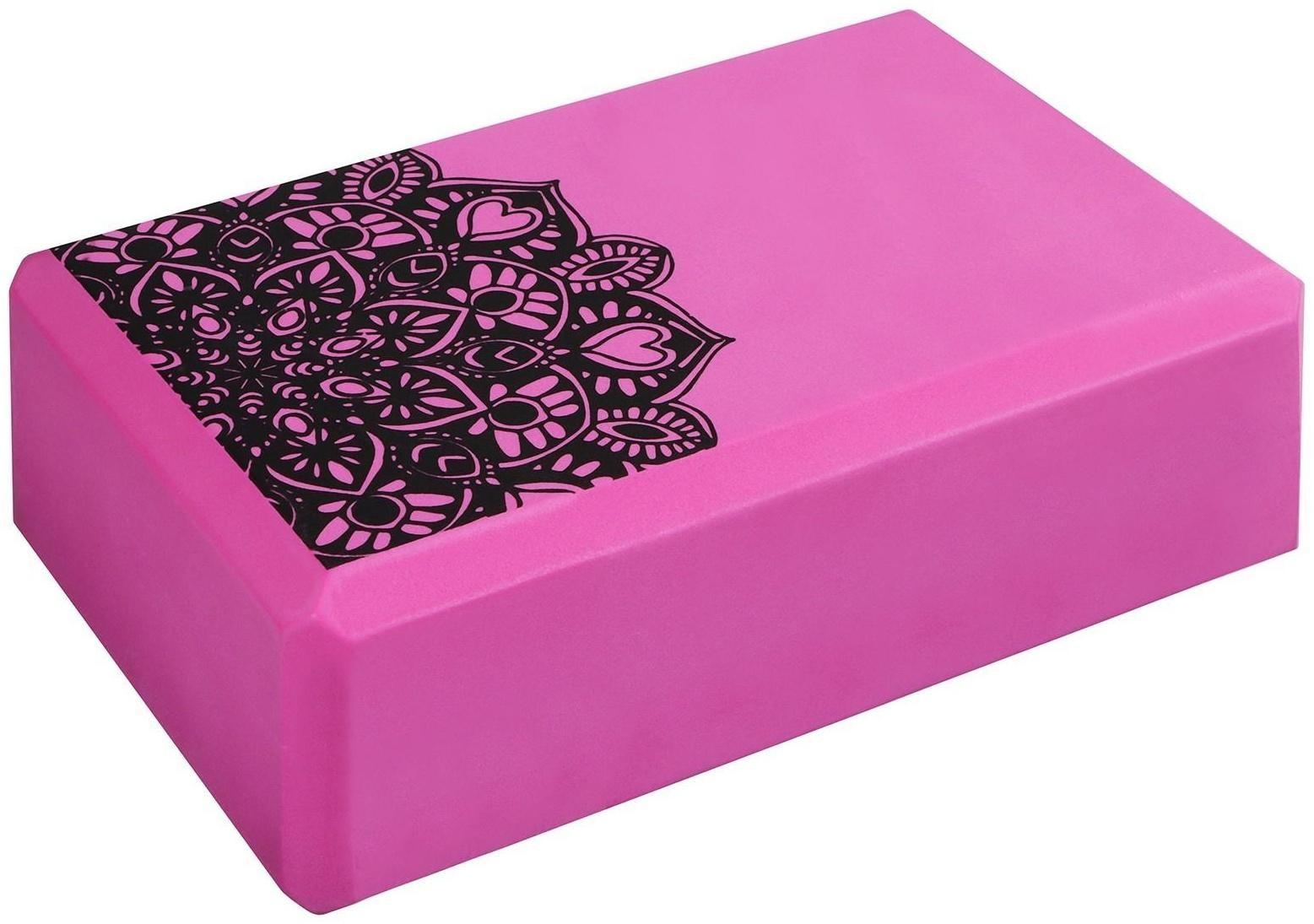 Блок для йоги 23 × 15 × 8 см, 120 г, цвет розовый