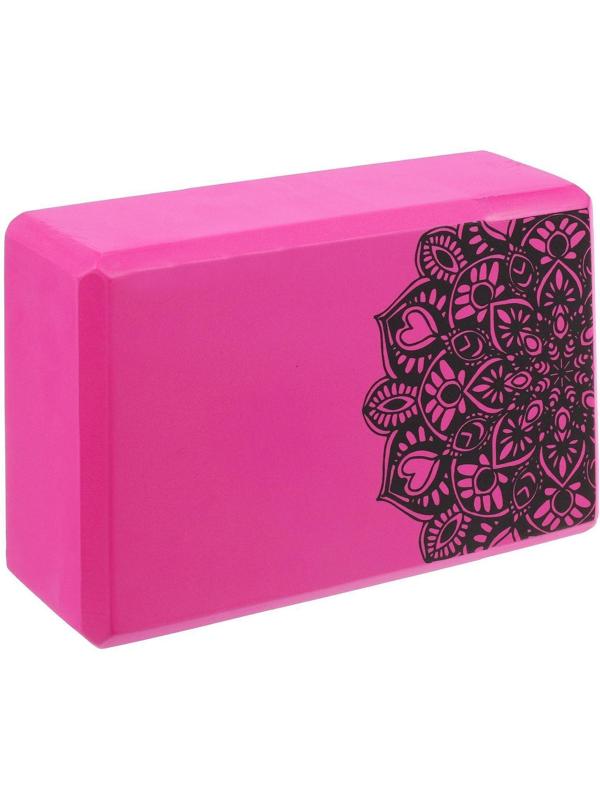 Блок для йоги 23 × 15 × 8 см, 120 г, цвет розовый
