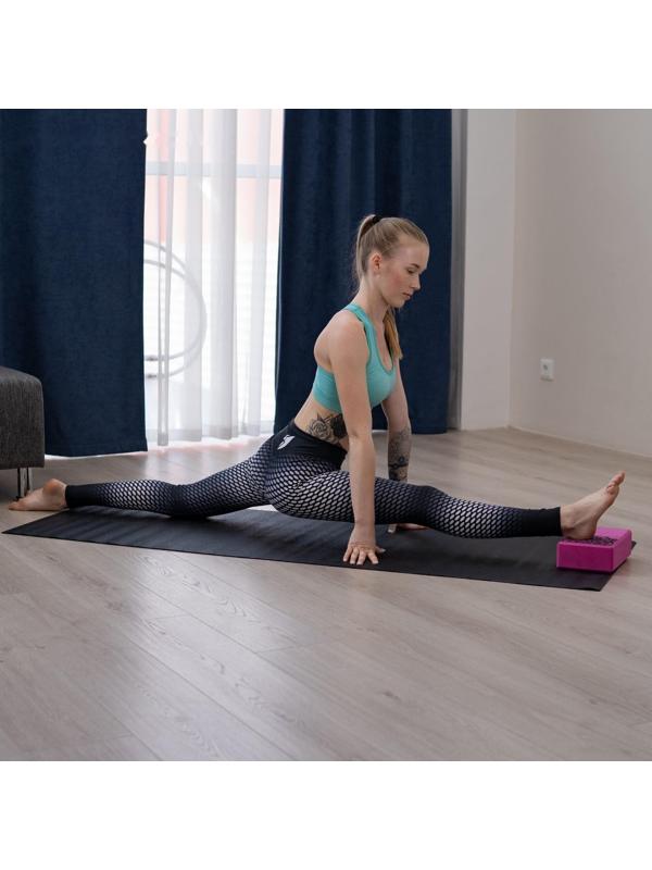 Блок для йоги 23 × 15 × 8 см, 120 г, цвет розовый