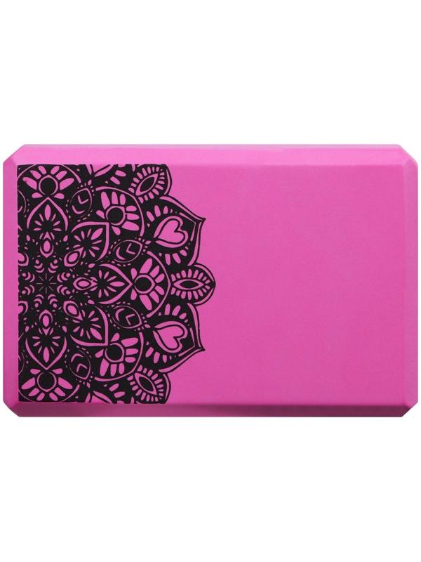 Блок для йоги 23 × 15 × 8 см, 120 г, цвет розовый