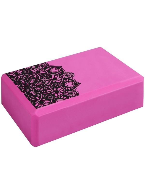 Блок для йоги 23 × 15 × 8 см, 120 г, цвет розовый