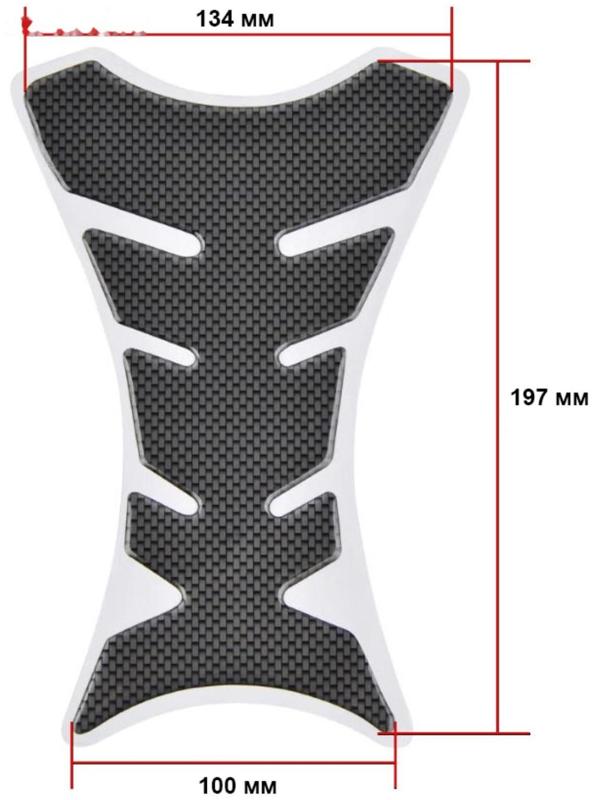 Наклейка защитная на топливный бак мотоцикла, карбон