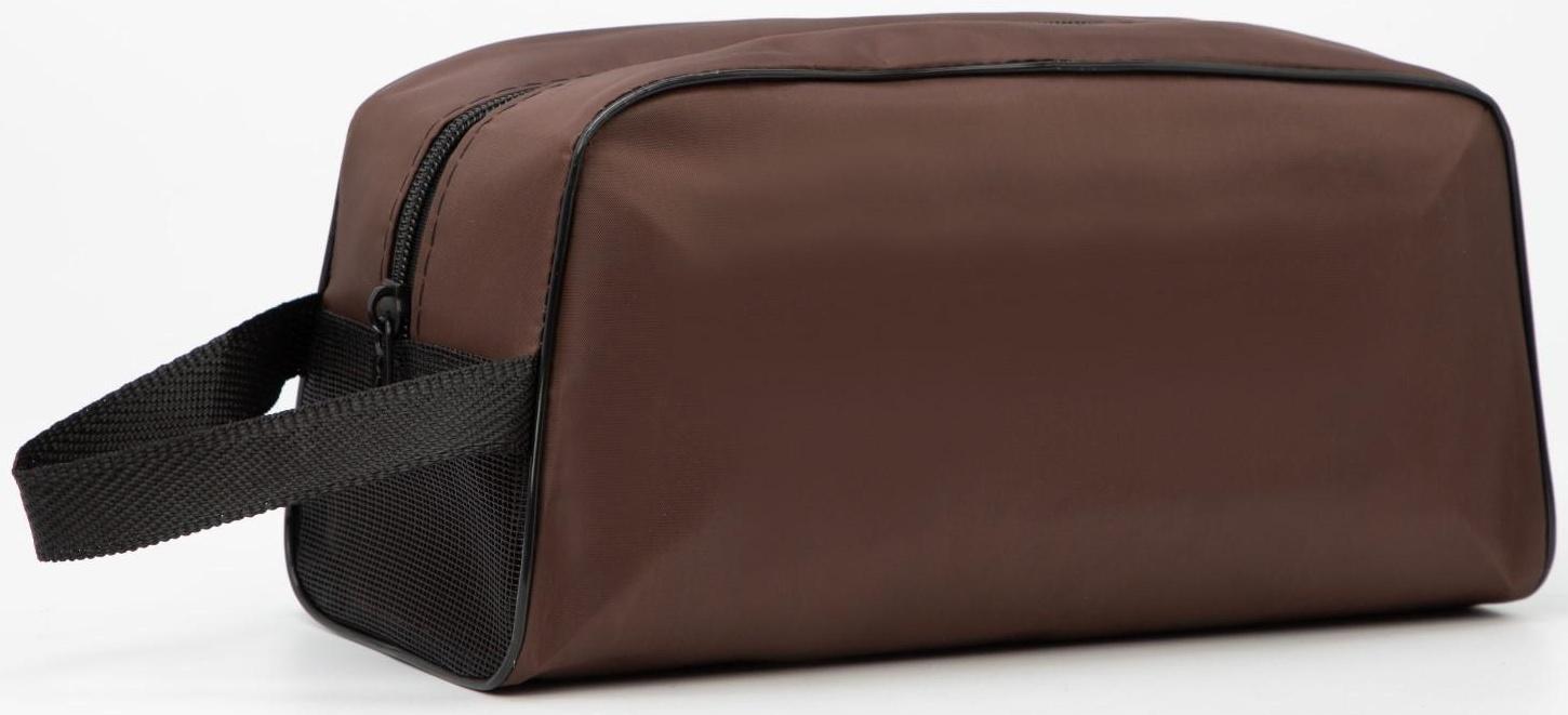 Косметичка на молнии, цвет коричневый