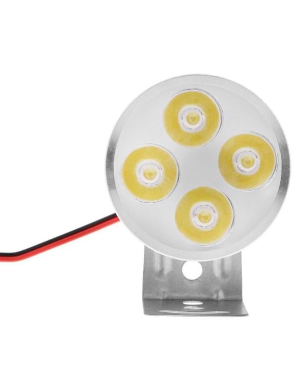 Фара cветодиодная для мототехники, 4 LED, IP65, 4.5 Вт, направленный свет