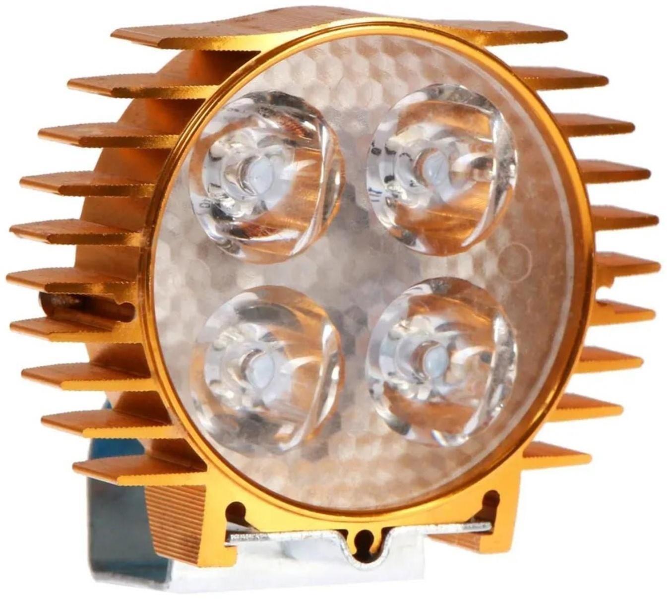 Фара cветодиодная для мототехники, 4 LED, IP65, 4 Вт, направленный свет