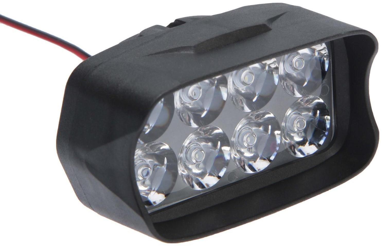 Фара cветодиодная для мототехники, 8 LED, IP67, 8 Вт, направленный свет