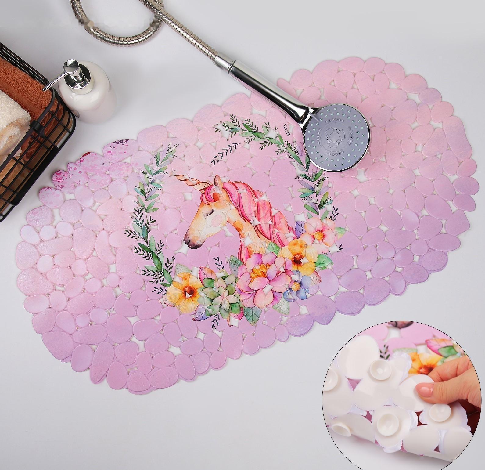 SPA-коврик для ванны на присосках Доляна «Единорог», 34×65 см