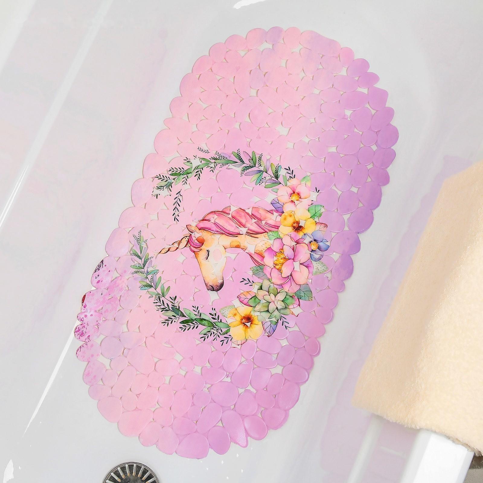 SPA-коврик для ванны на присосках Доляна «Единорог», 34×65 см