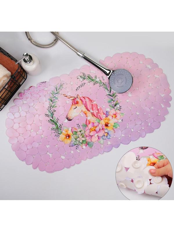 SPA-коврик для ванны на присосках Доляна «Единорог», 34×65 см