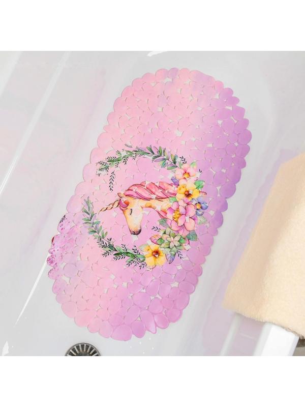 SPA-коврик для ванны на присосках Доляна «Единорог», 34×65 см