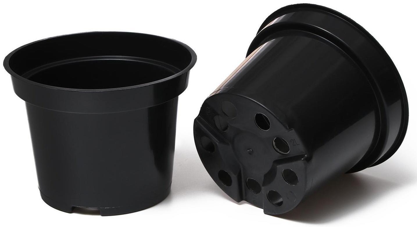 Горшок для рассады, 2 л, 17 × 17 × 13 см, чёрный, Greengo