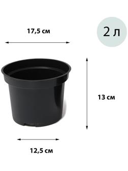 Горшок для рассады, 2 л, 17 × 17 × 13 см, чёрный, Greengo