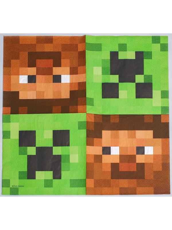 Салфетки бумажные «Пиксели», набор 20 шт., 33х33 см