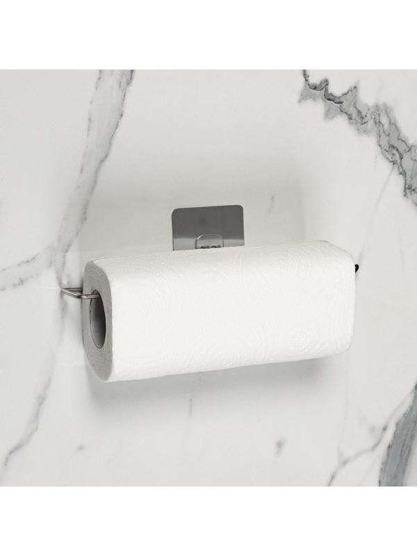 Держатель для полотенец на липучке Доляна, 27×7×7 см, цвет хром