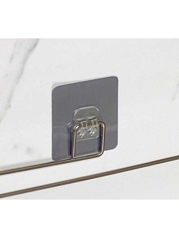 Держатель для полотенец на липучке Доляна, 27×7×7 см, цвет хром