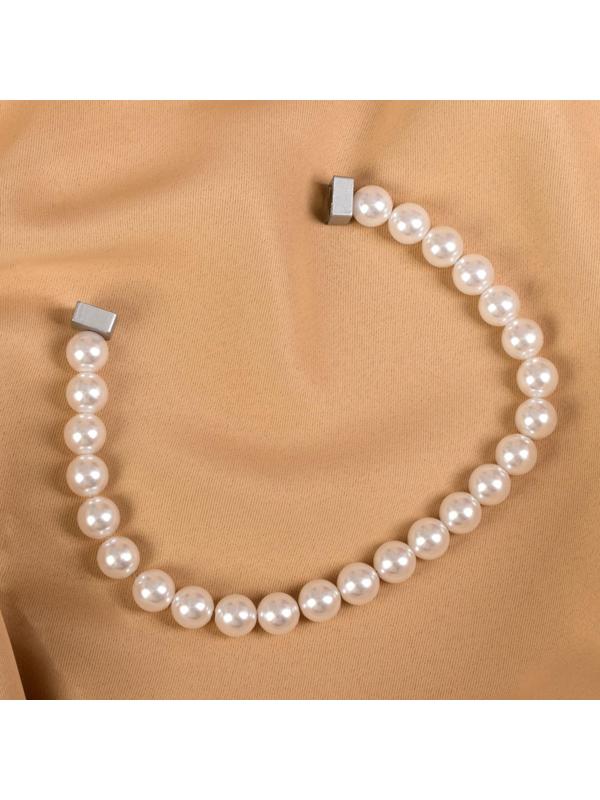 Подхват для штор «Бусы из жемчуга», d = 1,5 см, 30 см, цвет белый