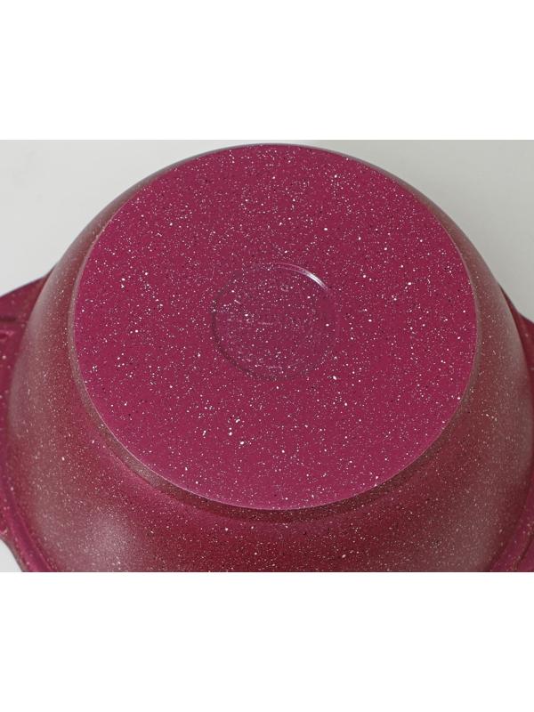 Кастрюля Trendy style, 2 л, стеклянная крышка, антипригарное покрытие, цвет бордовый