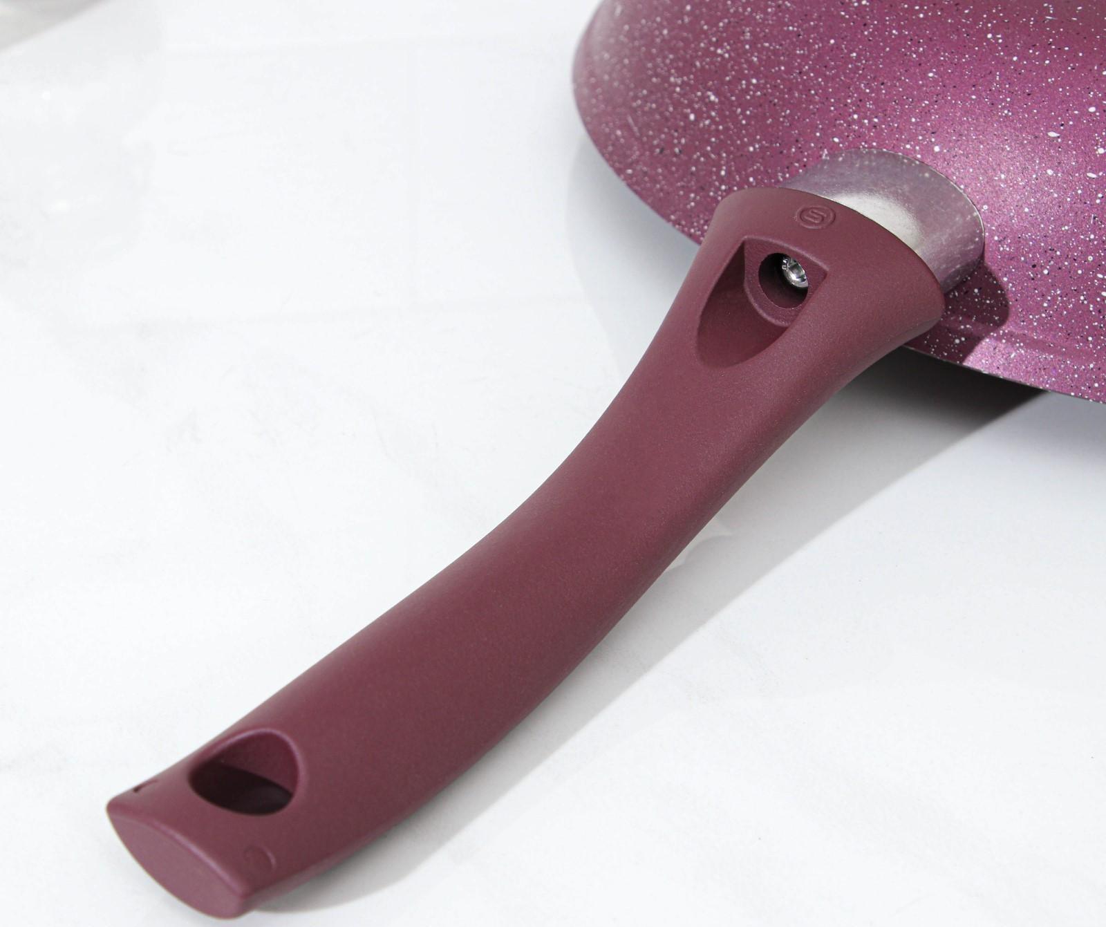 Сковорода Trendy style, d=24 см, пластиковая ручка, антипригарное покрытие, цвет фиолетовый