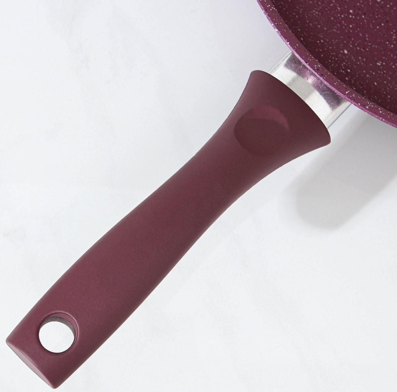 Сковорода Trendy style, d=24 см, пластиковая ручка, антипригарное покрытие, цвет фиолетовый