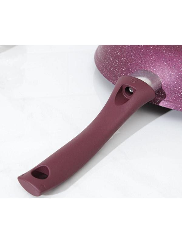 Сковорода Trendy style, d=24 см, пластиковая ручка, антипригарное покрытие, цвет фиолетовый