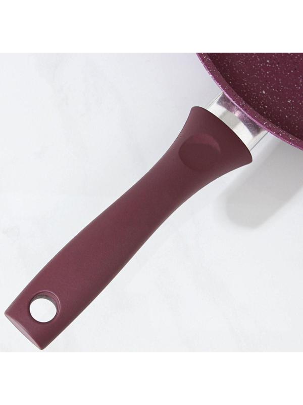 Сковорода Trendy style, d=24 см, пластиковая ручка, антипригарное покрытие, цвет фиолетовый