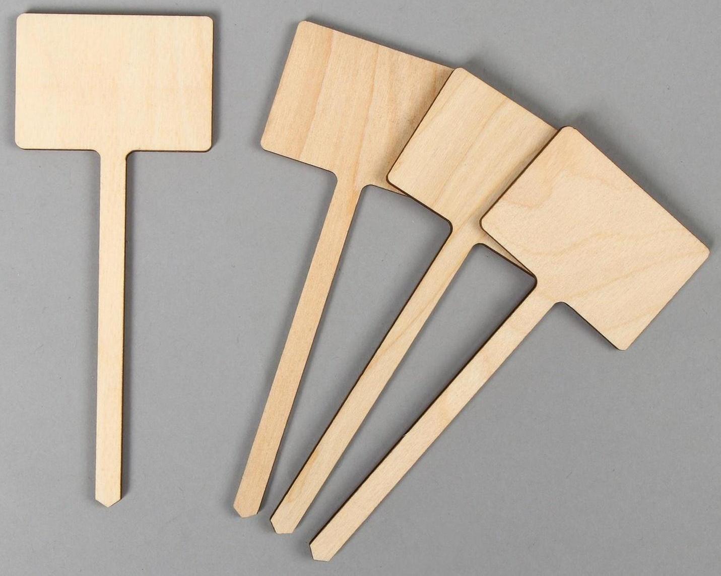 Ярлыки садовые для маркировки, 15 см, набор 8 шт., фанера 3 мм