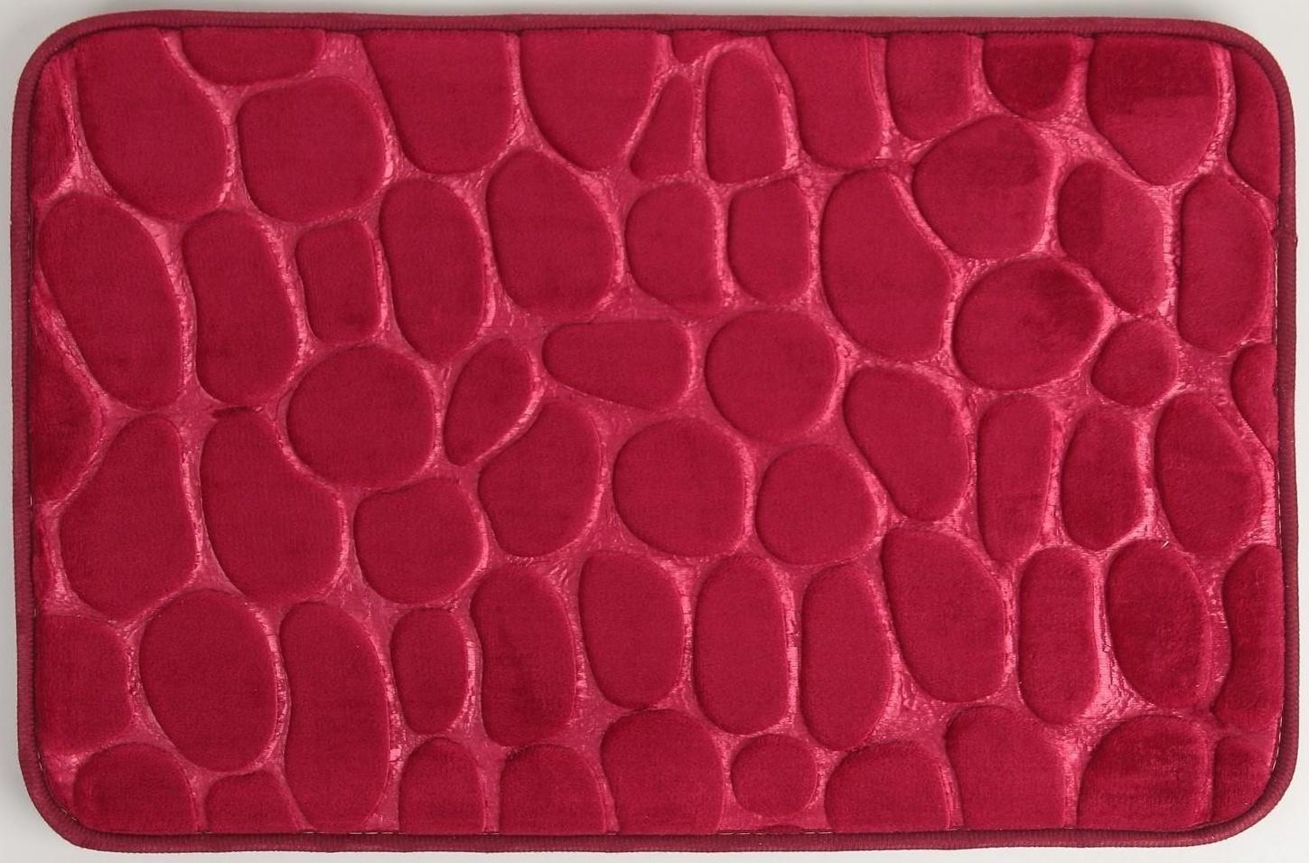 Коврик Доляна «Галька», 40×60 см, цвет бордовый