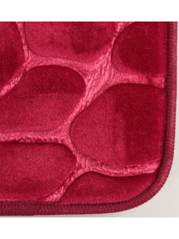 Коврик Доляна «Галька», 40×60 см, цвет бордовый