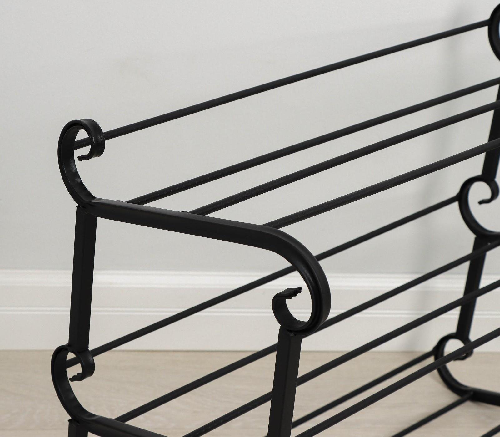 Подставка для обуви «Наоми», 3 яруса, 70×33×58 см, цвет чёрный