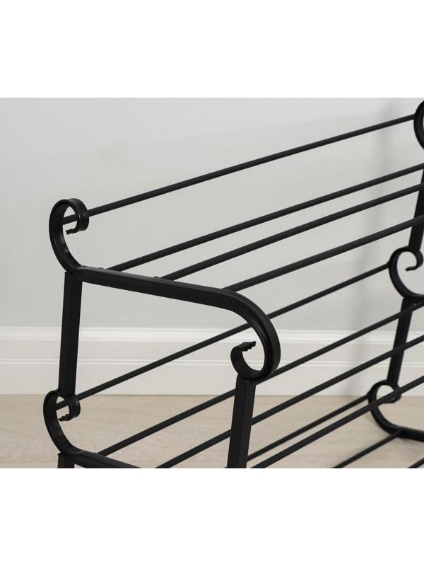 Подставка для обуви «Наоми», 3 яруса, 70×33×58 см, цвет чёрный