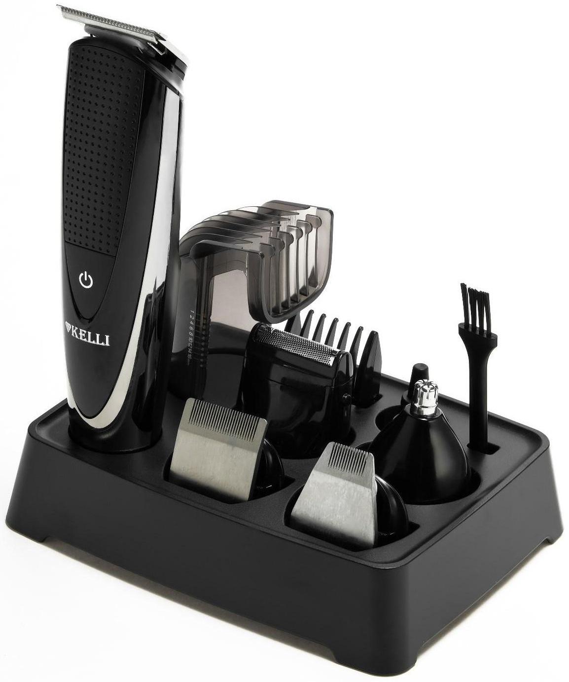 Машинка для стрижки KELLI KL-7002, 45 Вт, триммер, 5 насадок, АКБ