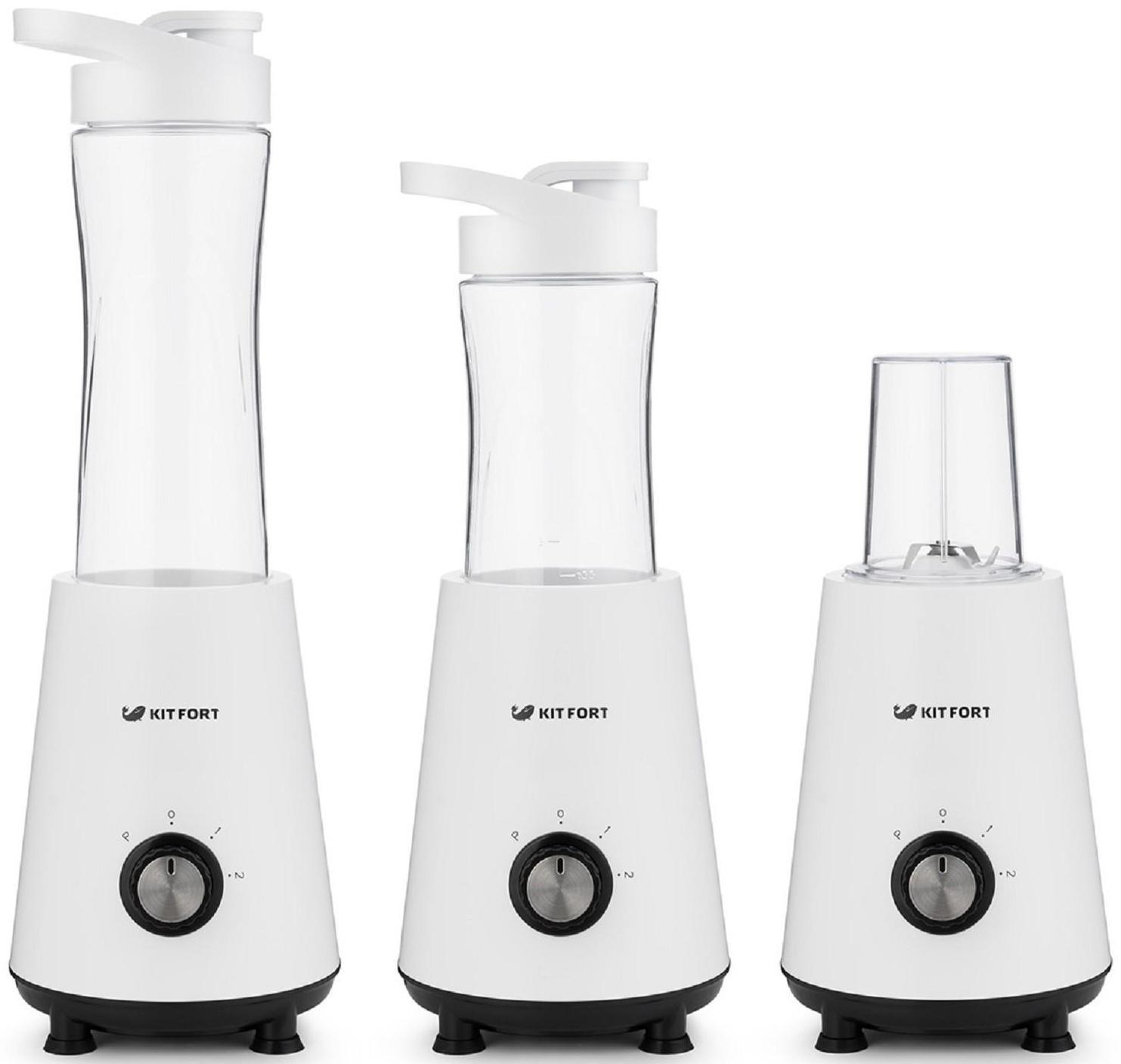 Блендер Kitfort КТ-1340-1, стационарный, 350 Вт, 1/0.6/0.4/0.05 л, 2 скорости, белый