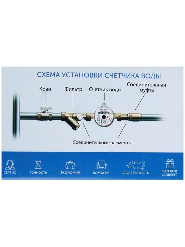 Счетчик воды «ЭКО НОМ» СВ-15-110И, универсальный, 1/2